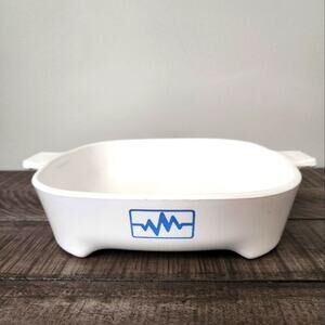 Rare Vintage Corning Ware Heartbeat  Brown 'N Sear Casserole Microwave dish feet